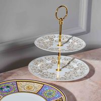 versace medusa gala etagere 2 tier cake stand white