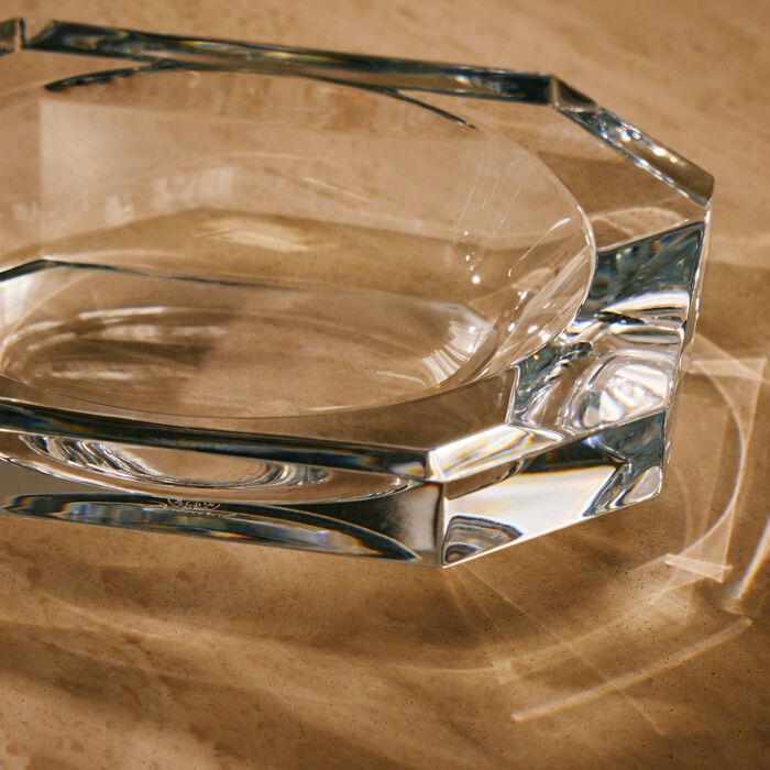 baccarat octogone trinket tray rectangular small clear