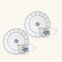 bernardaud tea cup saucer blue set of 2