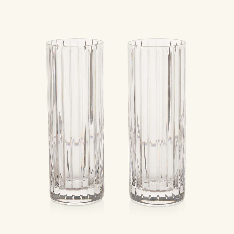 baccarat harmonie collins drinking glass clear set of 2