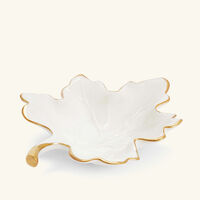 villari autumn fig leaf trinket tray small white