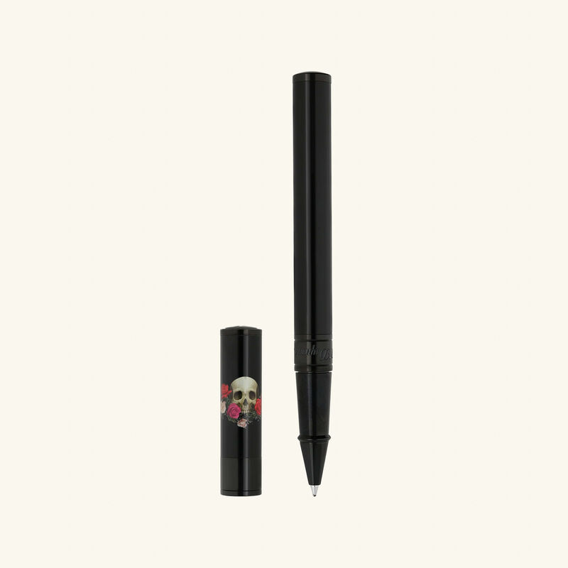st dupont d initial memento mori rollerball pen black