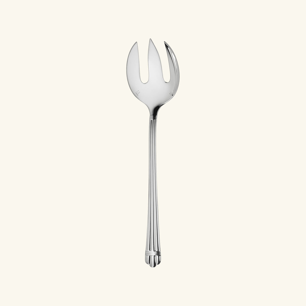 christofle aria salad serving fork silver plated