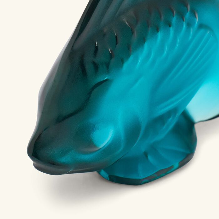 lalique fish figurine mini turquoise