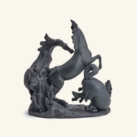 lladro horses group sculpture large black