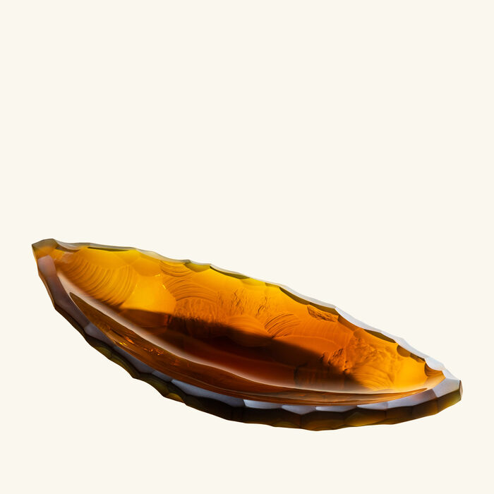 lalique terramineral silex centerpiece medium amber