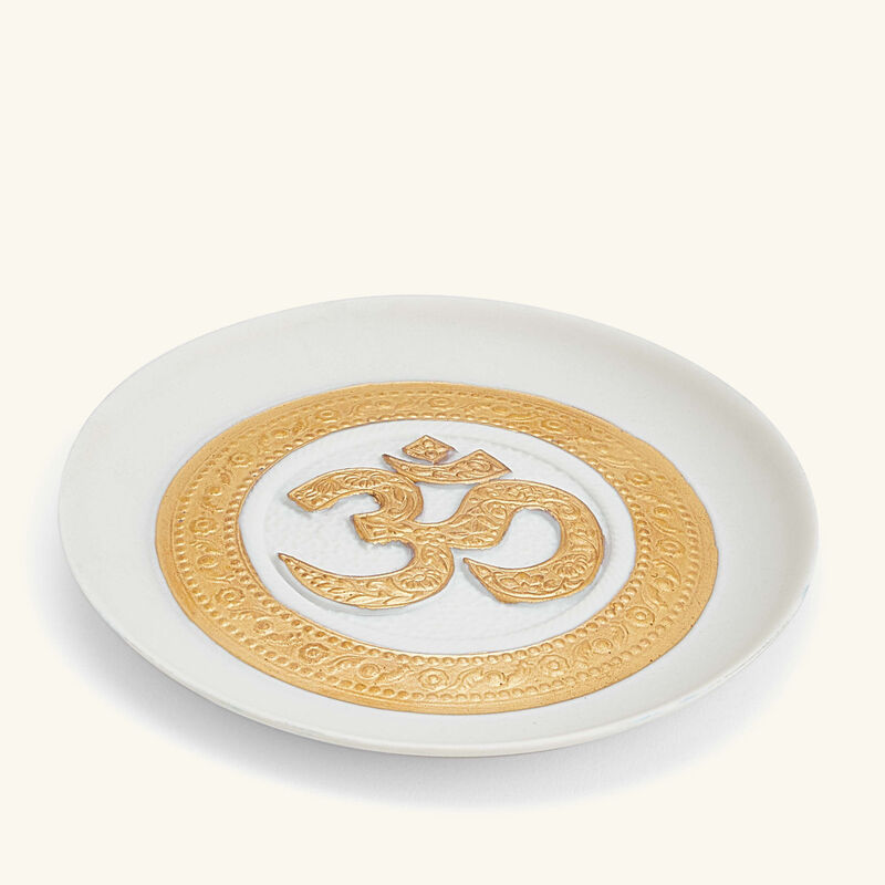 lladro om decorative plate white