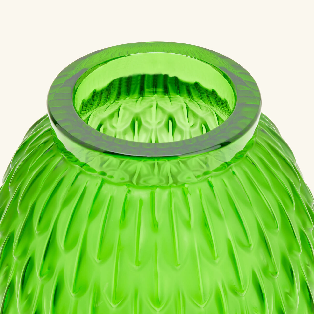lalique plumes vase mini green