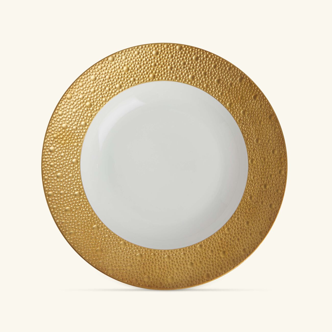 bernardaud ecume soup plate round gold 22cm