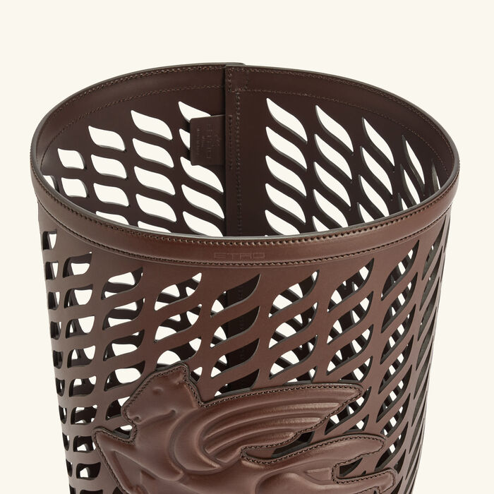 etro drill waste basket brown