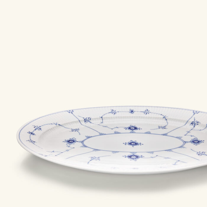 royal copenhagen blue fluted plain serving plate oval white 35cm