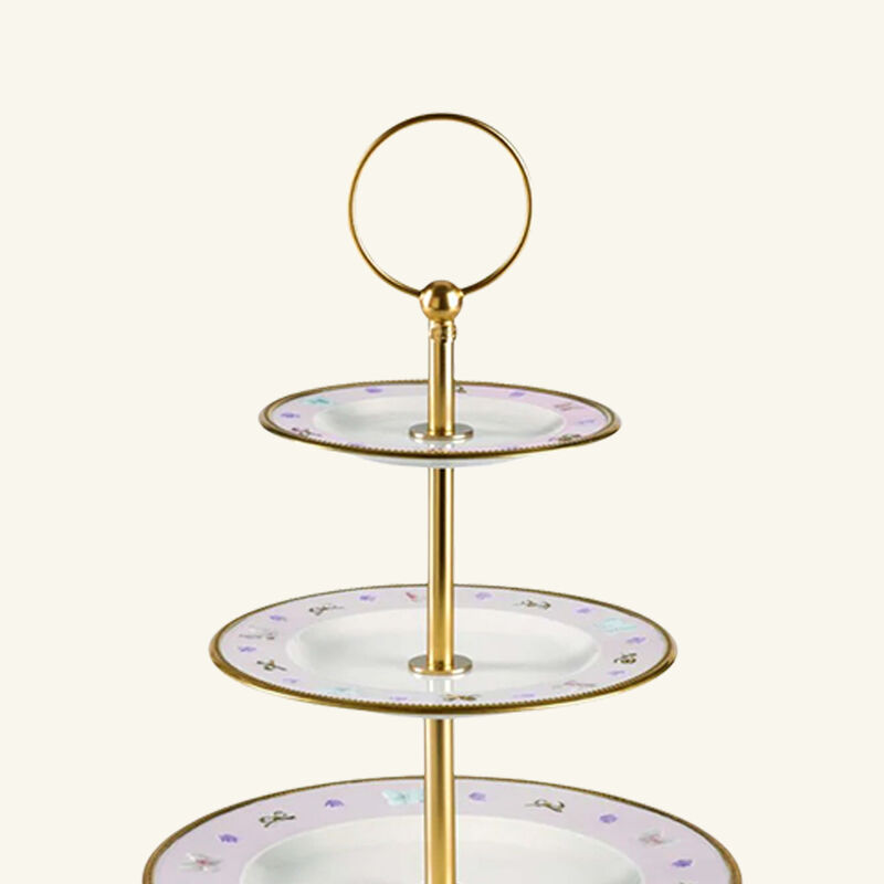 villari butterfly pastel pink 3 tier cake stand