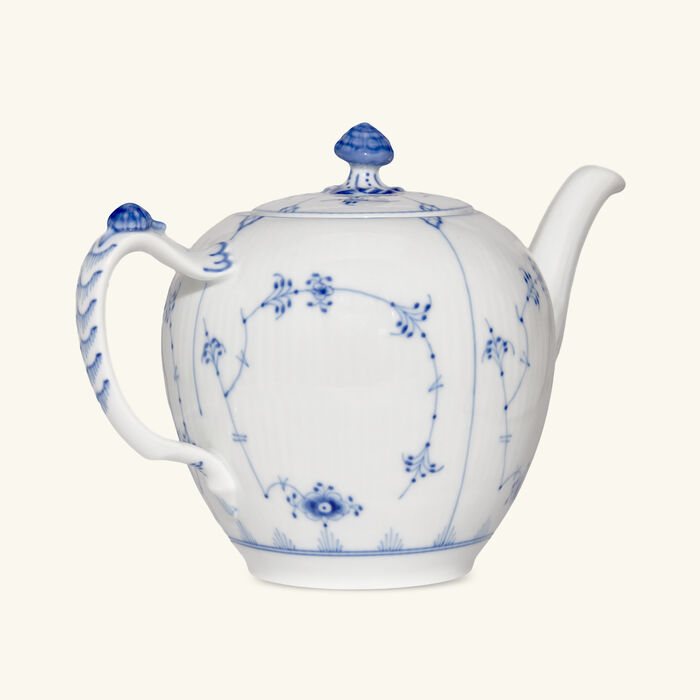 royal copenhagen blue fluted plain teapot white