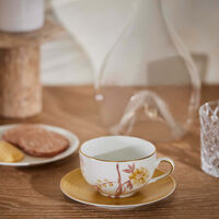 marie daage bouquet de vie tea cup saucer gold