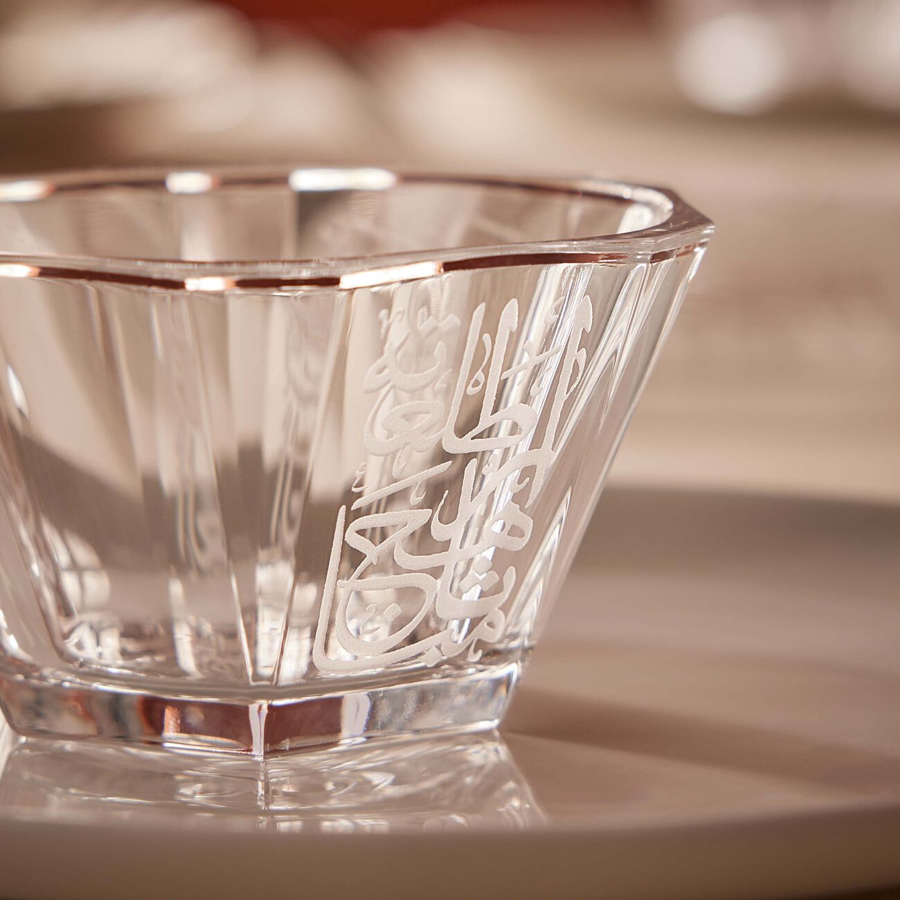 dimlaj thuluth serving bowl clear 10cm set of 6