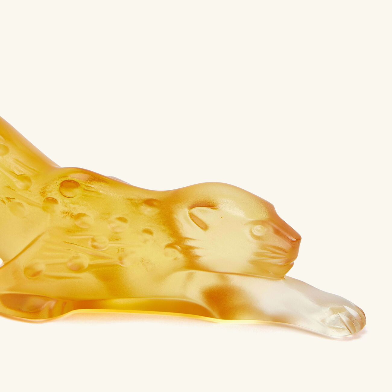 lalique zeila panther sculpture small yellow