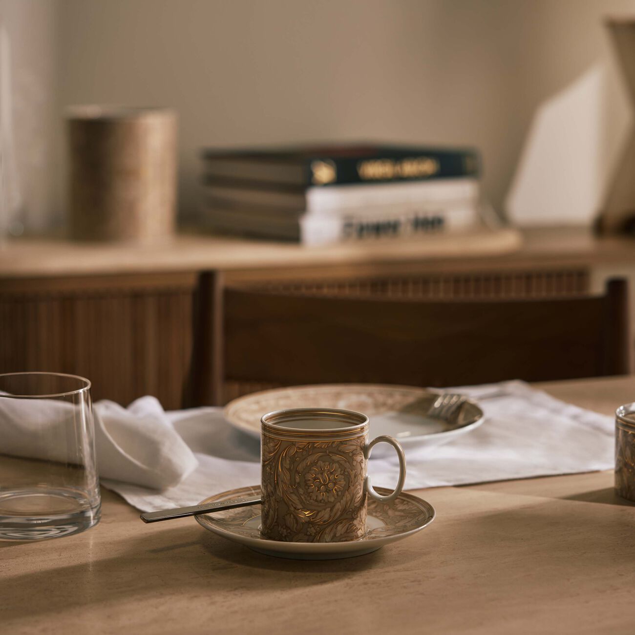 versace barocco beige coffee cup saucer