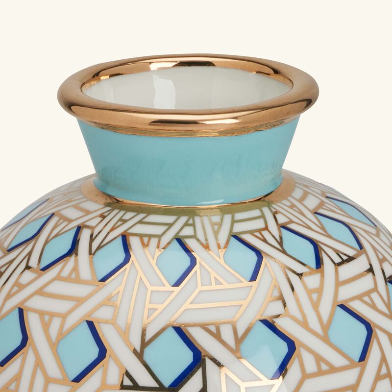 jonathan adler basketweave vase round small blue