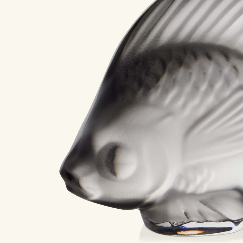 lalique fish figurine mini grey
