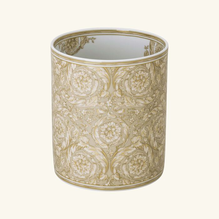 versace barocco beige vase round small