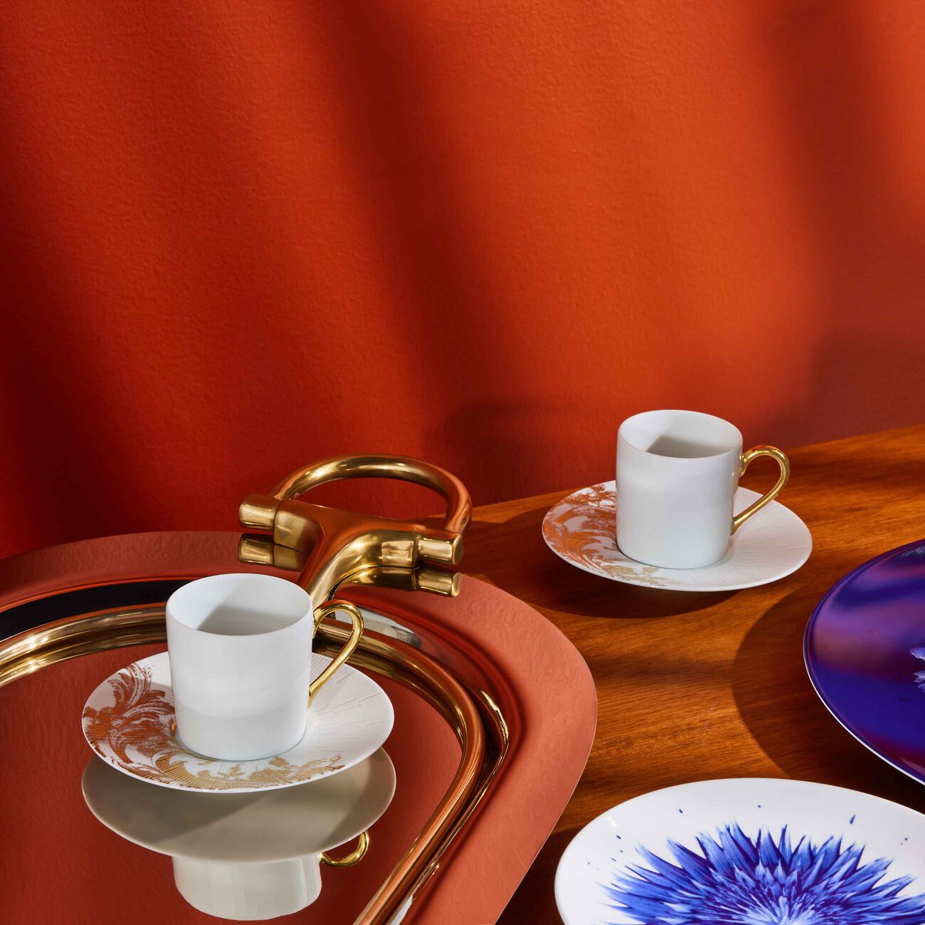 haviland stanislas coffee cup saucer gold set of 4