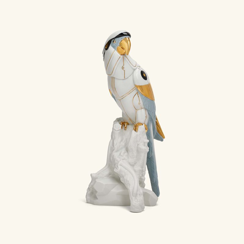 lladro macaw bird cyborg sculpture medium white