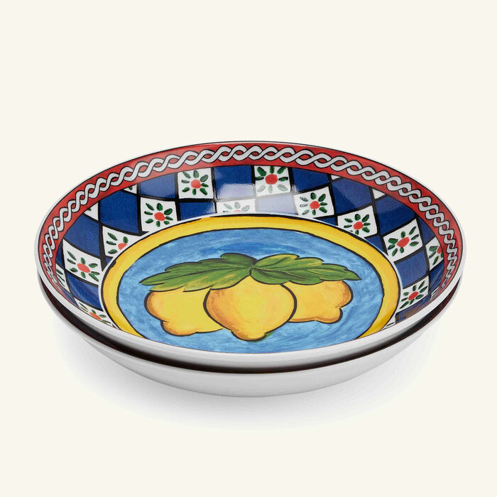 dolce gabbana casa carretto lemon soup plate round 20cm set of 2