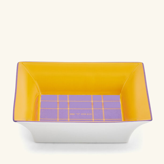 etro tartan trinket tray square small yellow