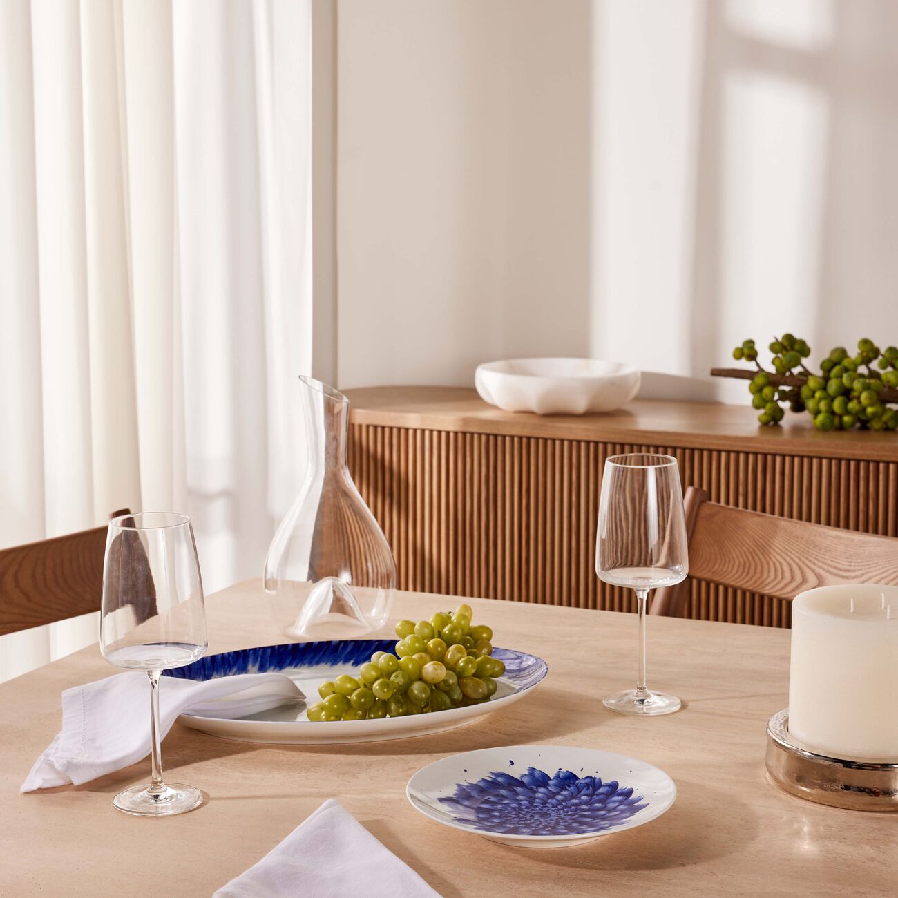 In Bloom Salad Plate Coupe Blue 22cm bernardaud in bloom salad plate coupe blue 22cm