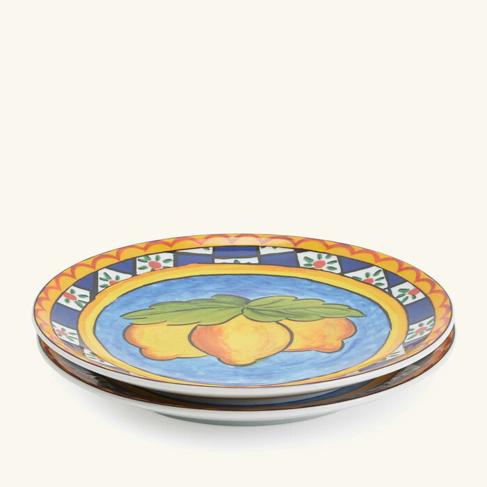 dolce gabbana casa carretto lemon bread plate round 17cm set of 2