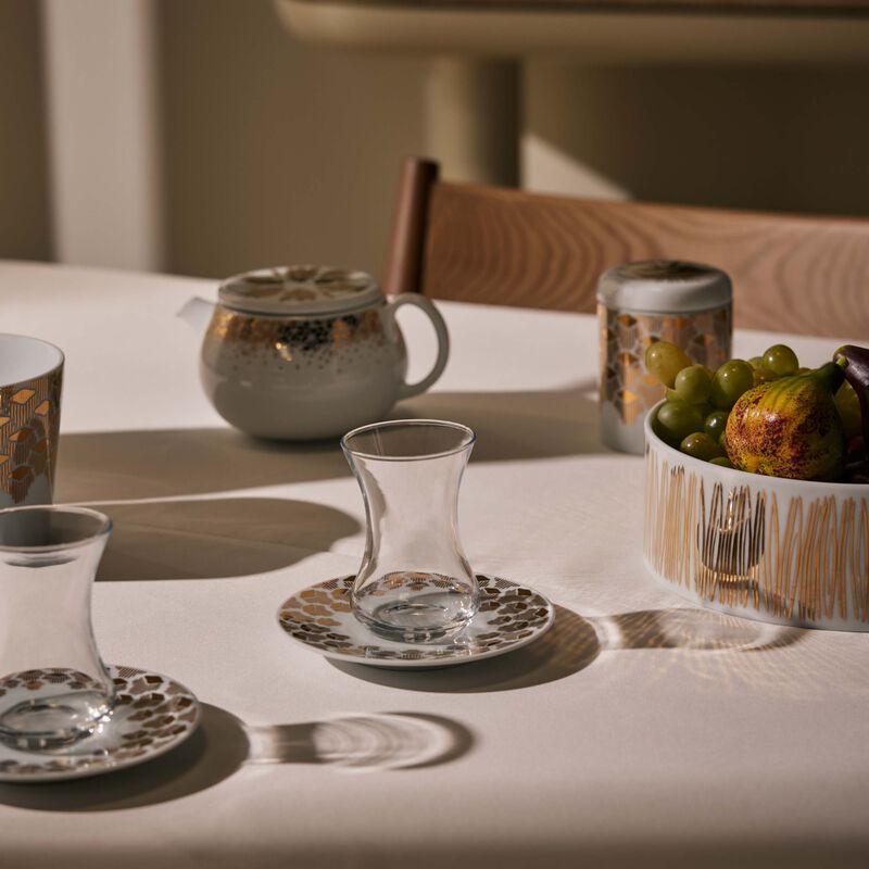 Tamrah by Razan Alazzouni Luna Arabic Tea Cup & Saucer Gold Set of 2 silsal tamrah by razan alazzouni luna arabic tea cup saucer gold set of 2