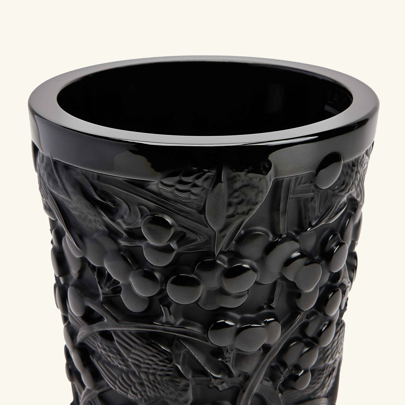 lalique merles et raisins vase small black
