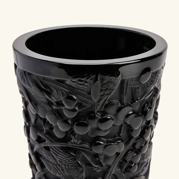 lalique merles et raisins vase small black