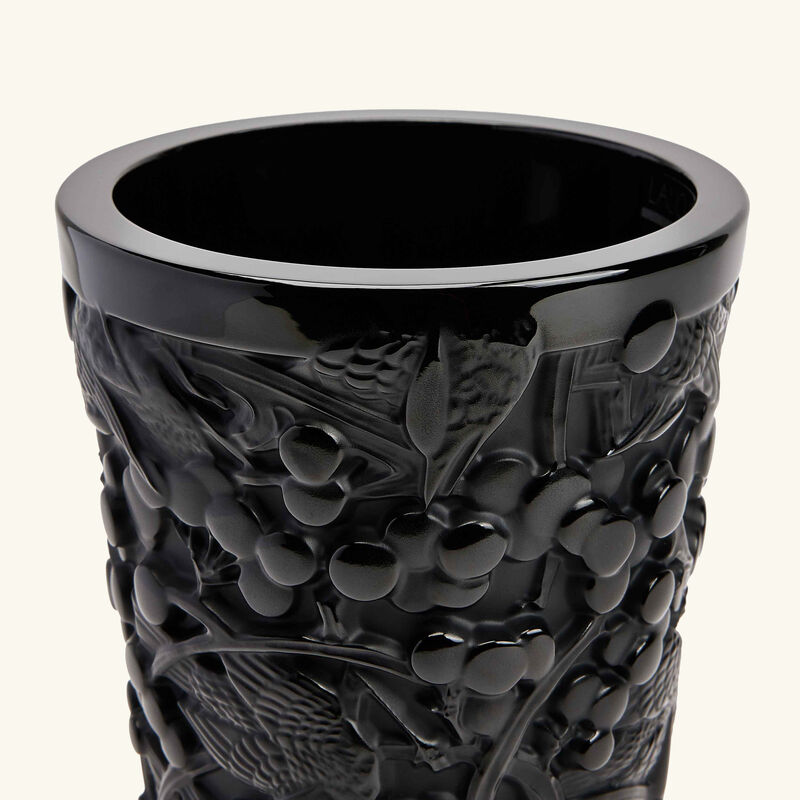 lalique merles et raisins vase small black