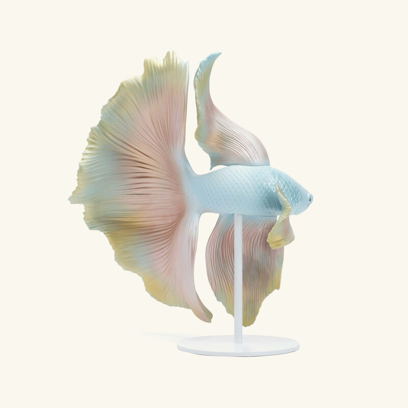 lladro betta fish sculpture right medium pink