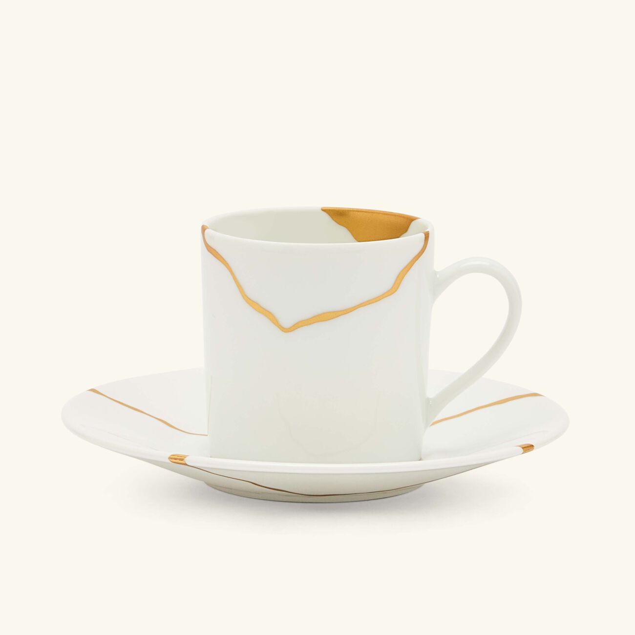 bernardaud kintsugi coffee cup saucer white set of 6