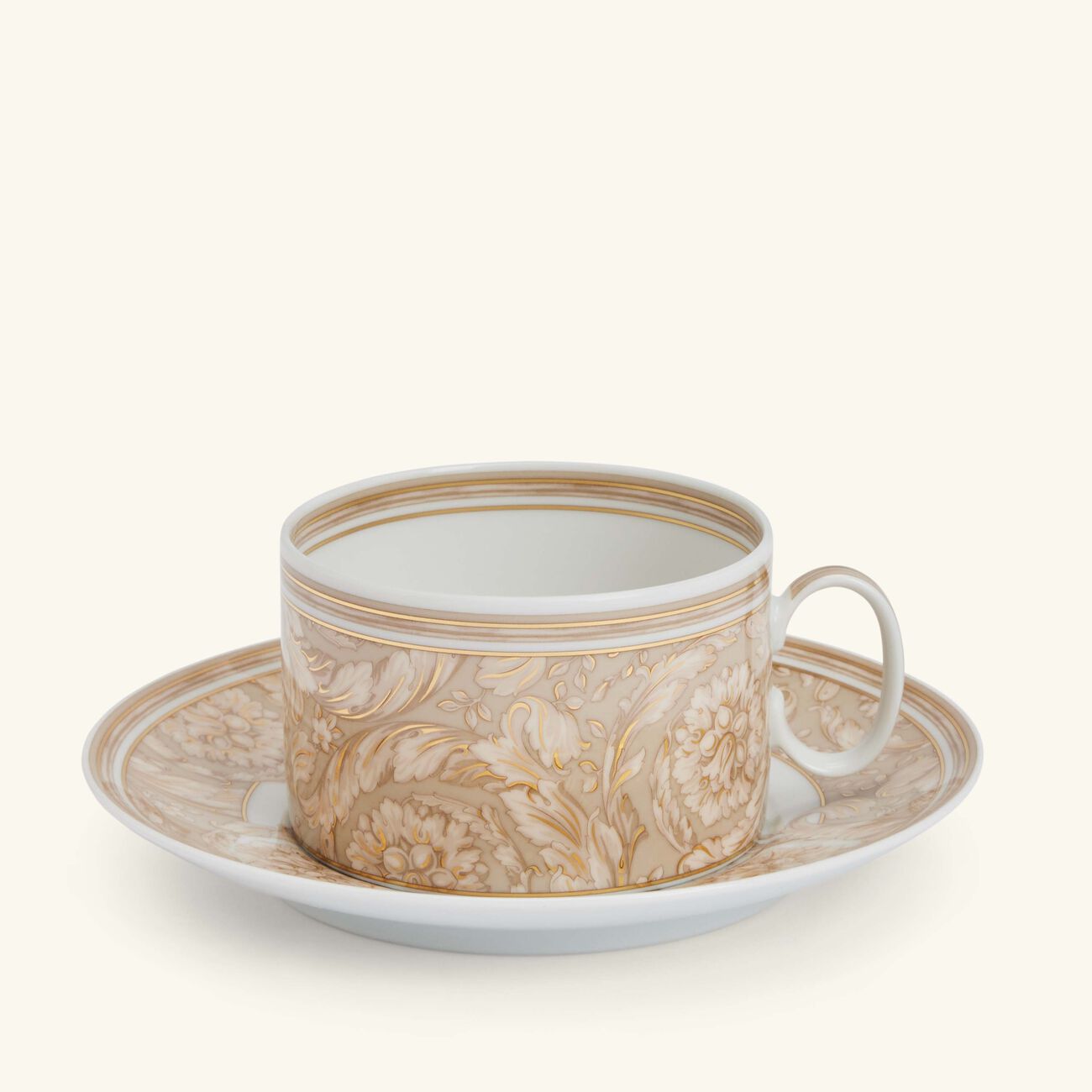 versace barocco beige tea cup saucer