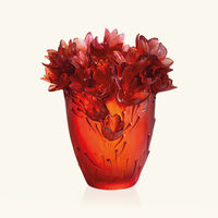 daum safran vase medium red