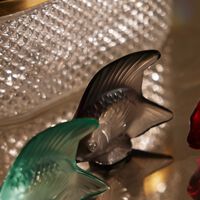 lalique fish figurine mini grey