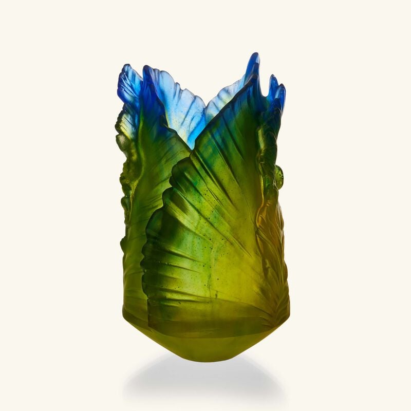 Fleur de Paon Exotique Vase Small Green Limited Edition daum fleur de paon exotique vase small green limited edition