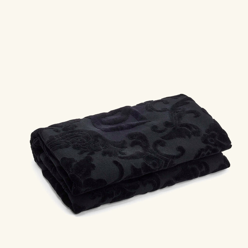 Terry Cotton Bath Mat Black dolce gabbana casa terry cotton bath mat black