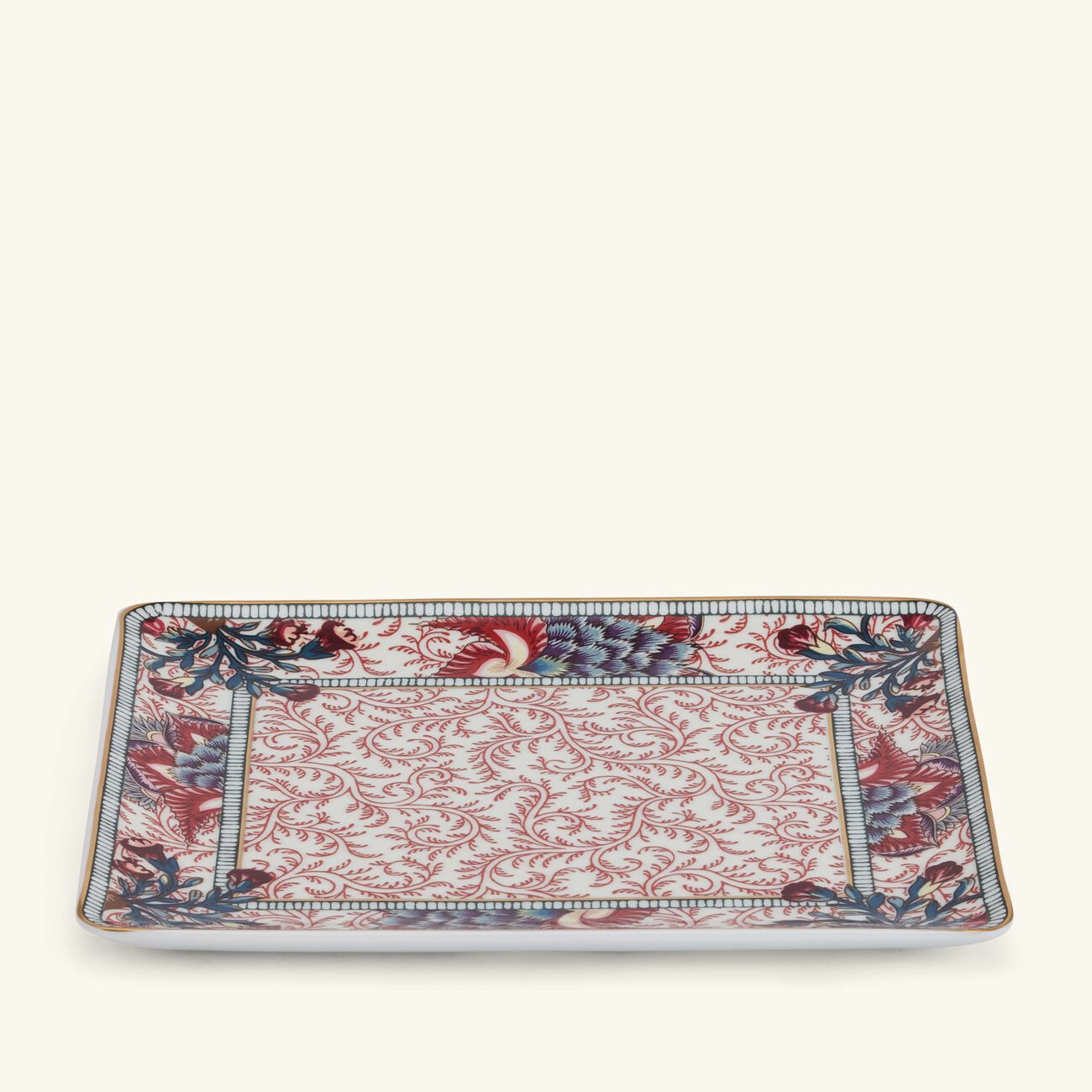bernardaud braquenie serving platter square red