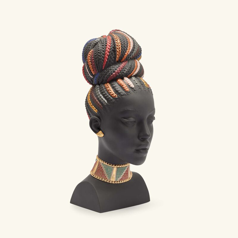 lladro african colors sculpture medium black