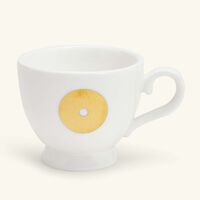 دملاج طقم قمر المؤلف من 6 فناجين للقهوة مع صحونها باللون الأبيض