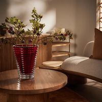 baccarat eye vase round large red