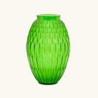 lalique plumes vase mini green