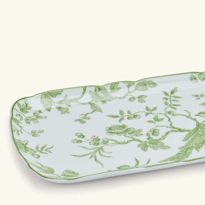 bernardaud albertine cake platter rectangular green 38cm