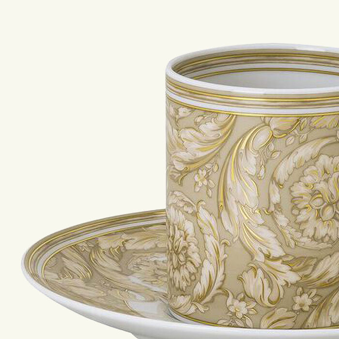 versace barocco beige coffee cup saucer
