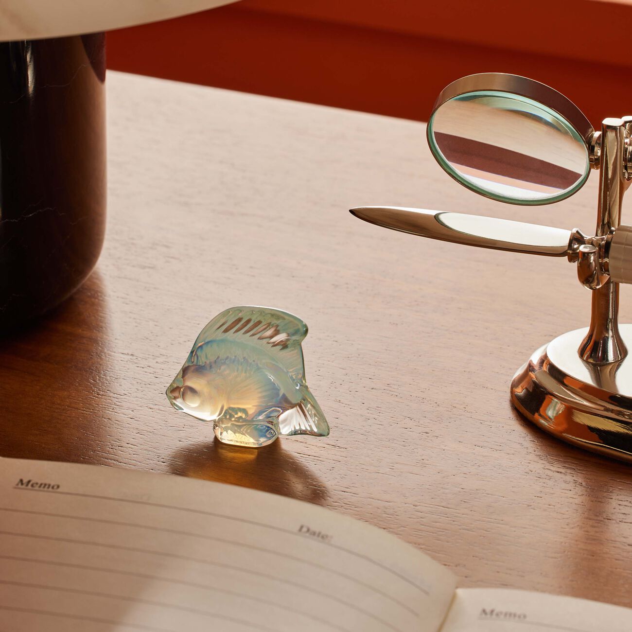 lalique fish figurine small gold