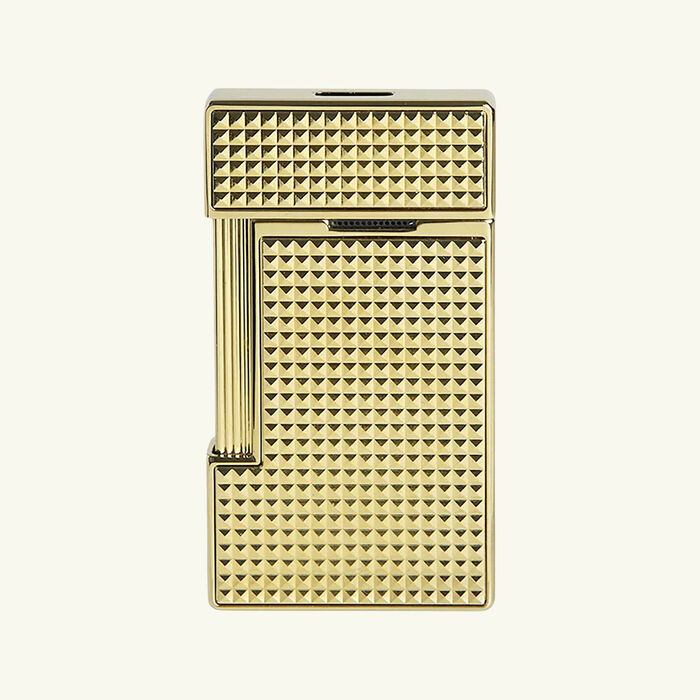 st dupont slimmy diamond head lighter gold